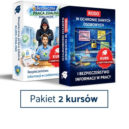 Pakiet 2 kursów - Bezpieczeństwo pracy zdalnej + RODO