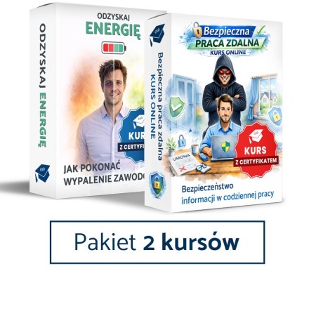 Pakiet 2 kursów - Wypalenie zawodowe + Bezpieczeństwo pracy zdalnej